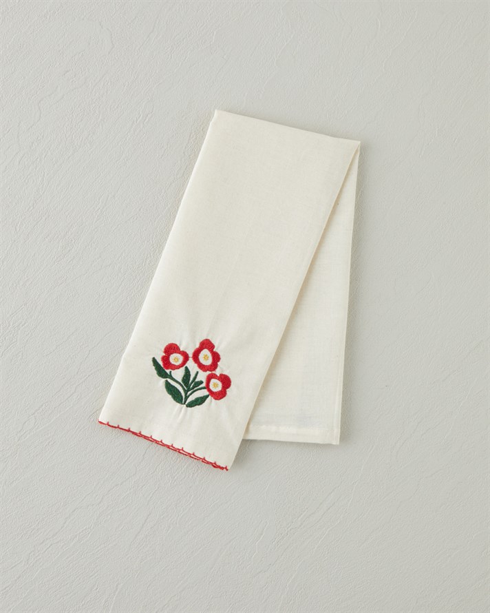 Bright Parade Pamuk Polyester Nakışlı Kurulama Bezi 30x50 cm Kırmızı