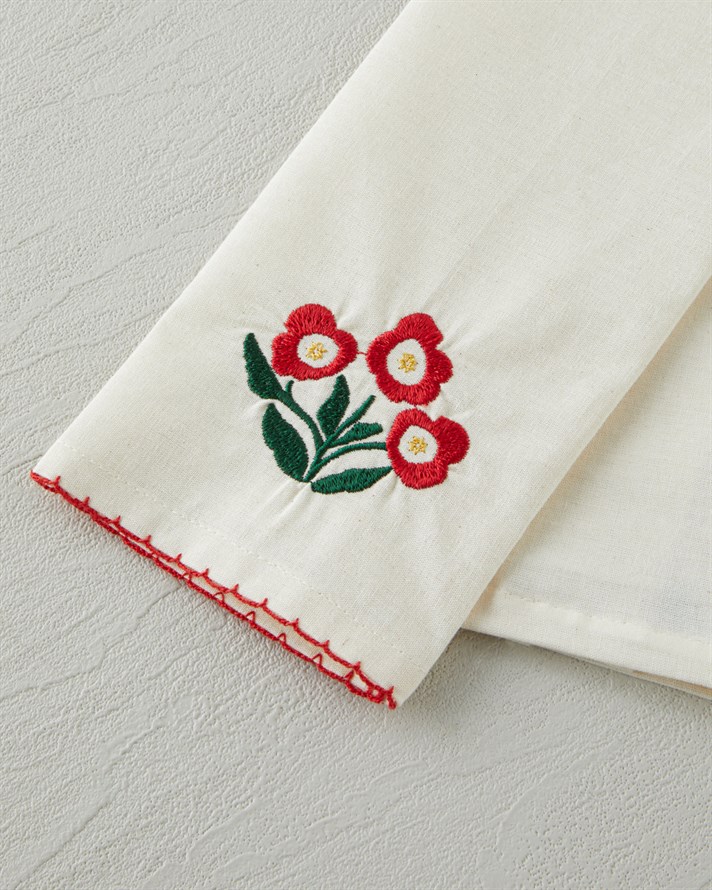 Bright Parade Pamuk Polyester Nakışlı Kurulama Bezi 30x50 cm Kırmızı