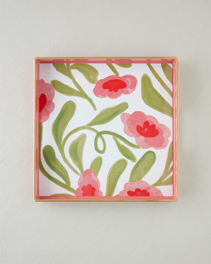 Bright Petals Tepsi 35x35 cm Renkli