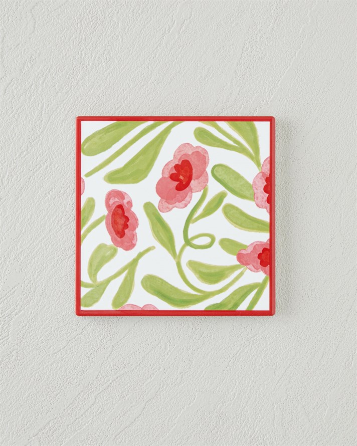 Bright Petals Seramik Bardak Altlığı 11x11 cm Pembe