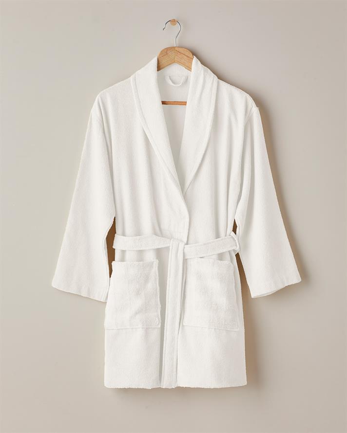 Bubble Pamuk Bornoz Ekru