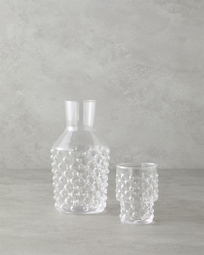 Bubbles Cam Başucu Sürahi Şeffaf