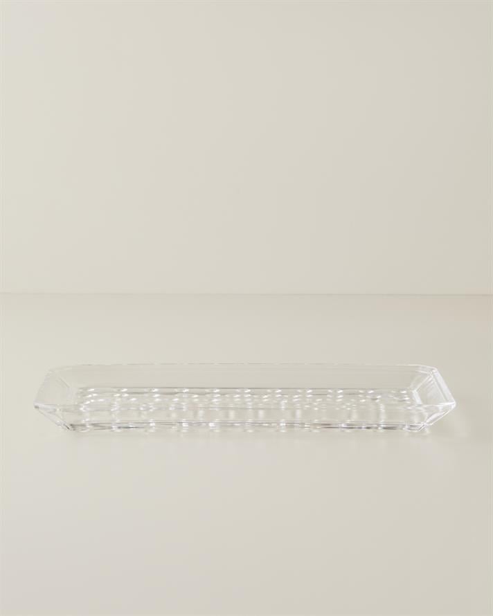 Bubbles Cam Kayık Tabak 14x30 cm Şeffaf