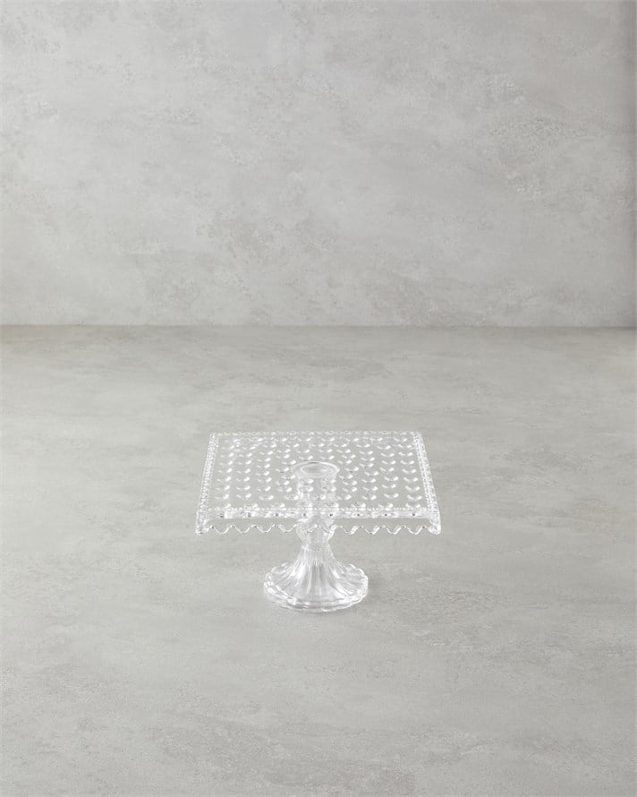 Bubbles Cam Kek Standı 18x11 Cm Şeffaf