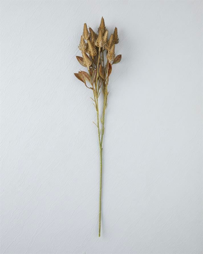 Bunny Tail Leaf Tek Dal Yapay Çiçek 68 cm Sarı