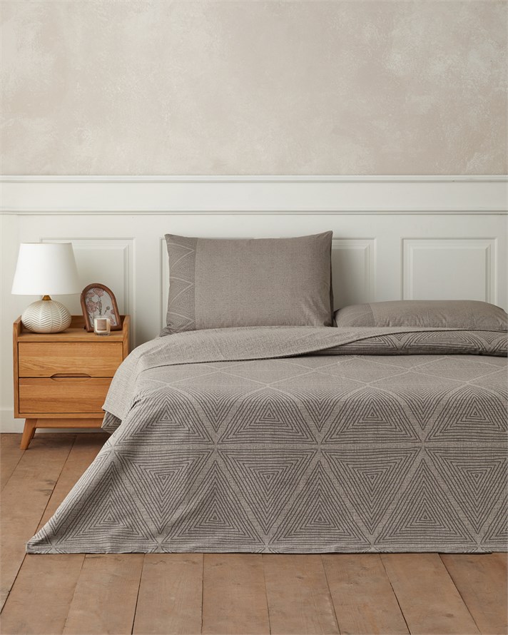 Calen Çift Kişilik Nevresim Takımı 200x220 cm Gri