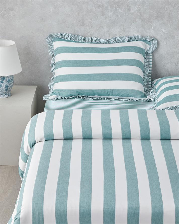 Calm Horizon İpliği Boyalı Çift Kişilik Nevresim Takımı 200x220 cm Yeşil