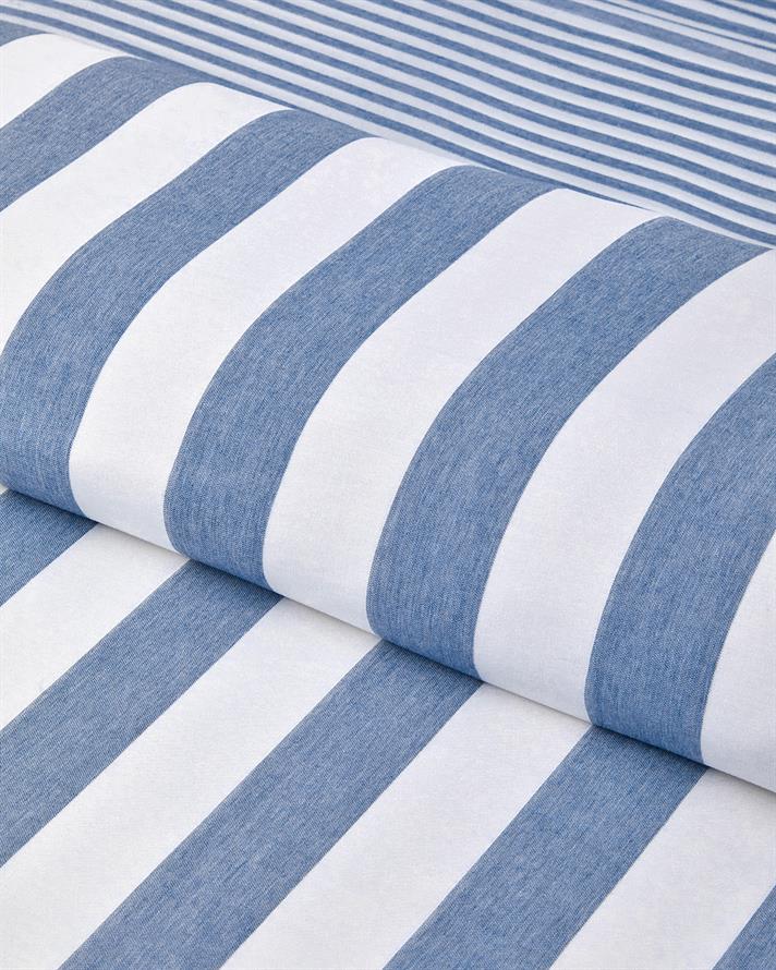 Calm Horizon İpliği Boyalı Tek Kişilik Nevresim Takımı 160x220 cm Mavi