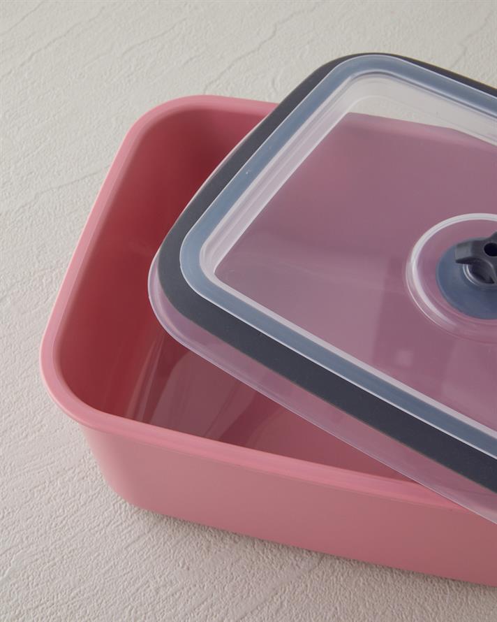 Calvina 3 Parça Saklama Kabı 450 x 950 x 1800 ml Pembe