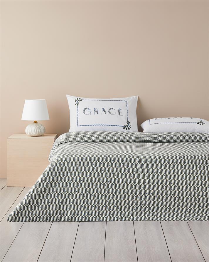 Campanule Pamuklu Ranforce Çift Kişilik Nevresim Takımı 200x220 cm Mavi