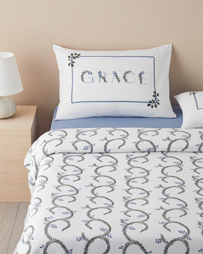 Campanule Pamuklu Ranforce Çift Kişilik Nevresim Takımı 200x220 cm Mavi