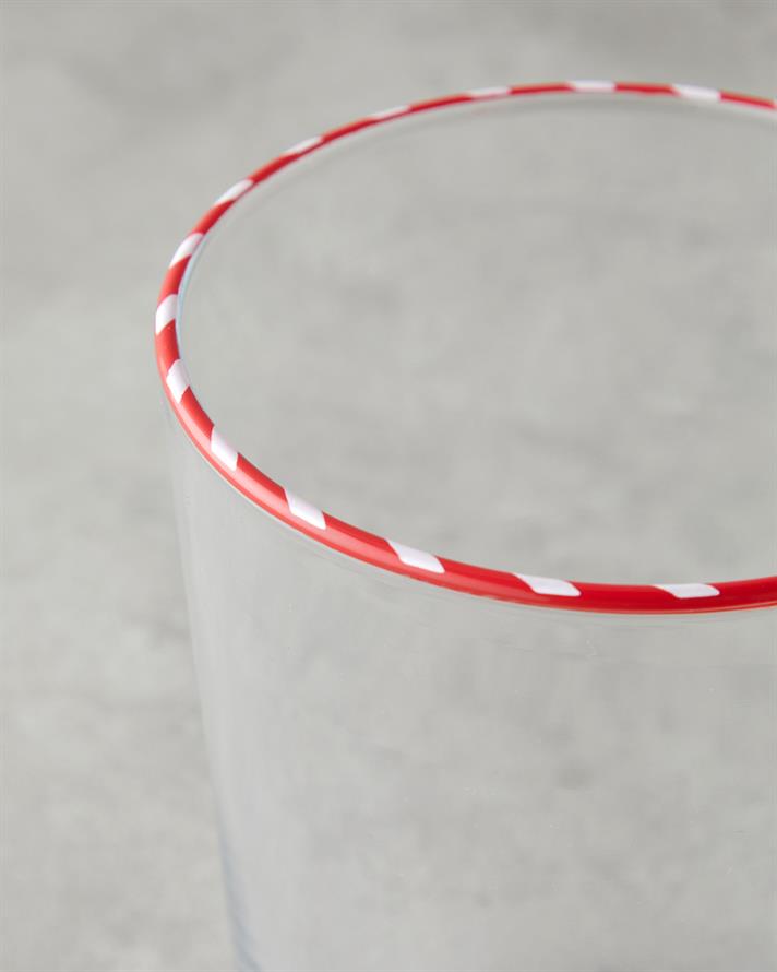 Candy Cane Stripe Cam Bardak 510 ML Kırmızı