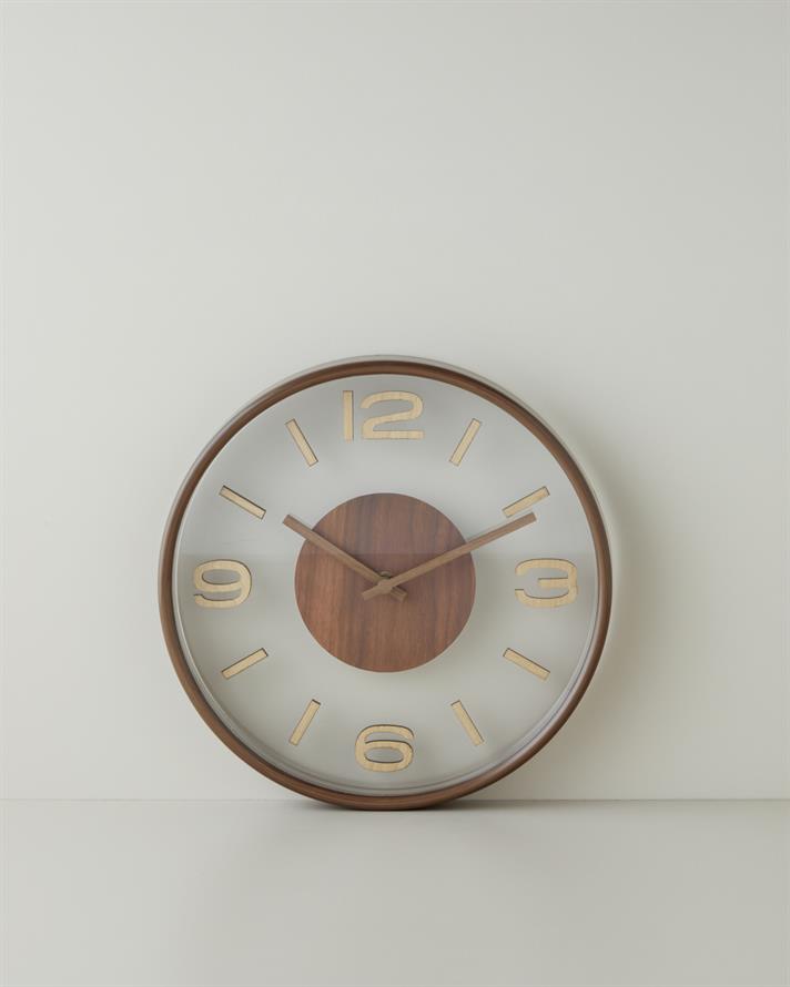 Cara Duvar Saati 30 cm Koyu Krem