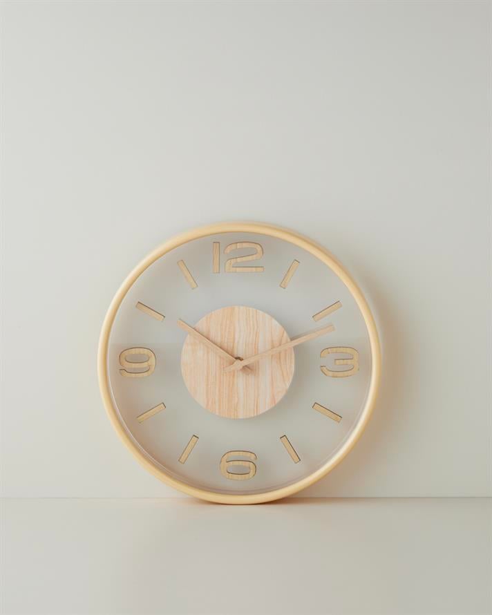 Cara Duvar Saati 30 cm Krem