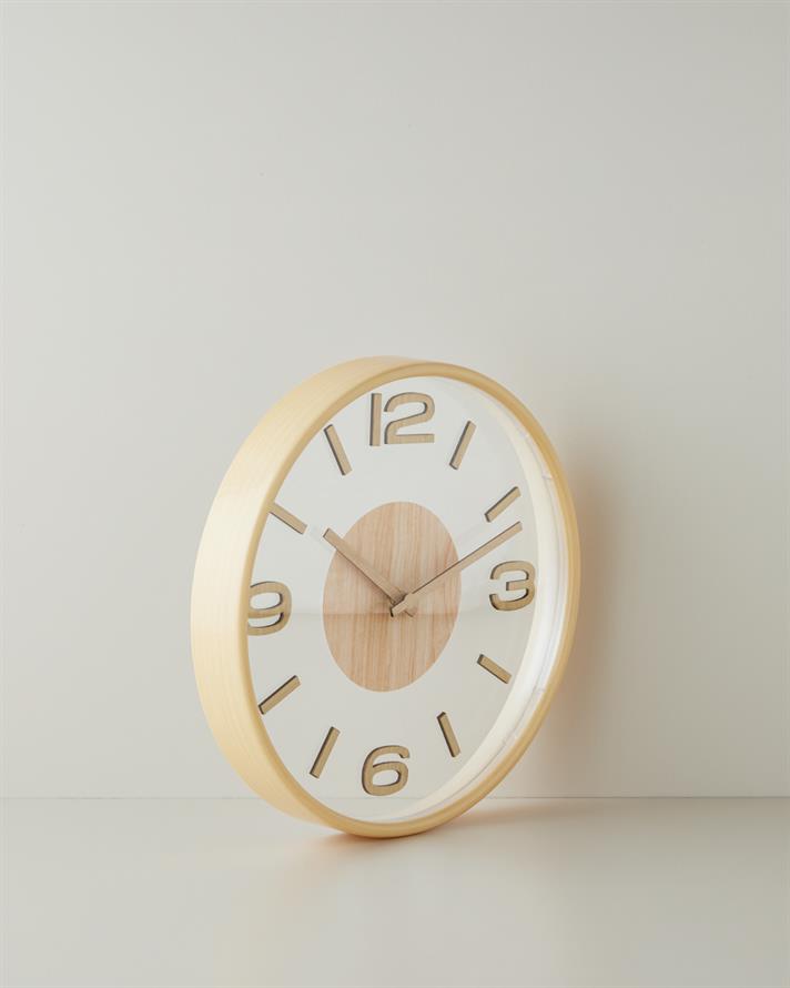 Cara Duvar Saati 30 cm Krem