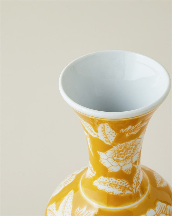 Caren Seramik Vazo 20,5 cm Sarı
