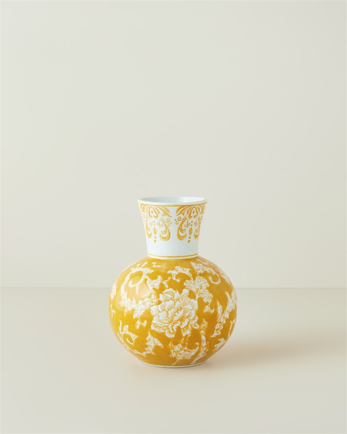 Caren Seramik Vazo 21 cm Sarı
