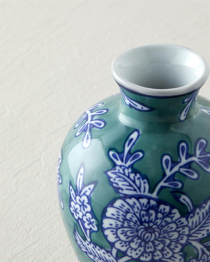 Carla Porselen Vazo 16 cm Mavi