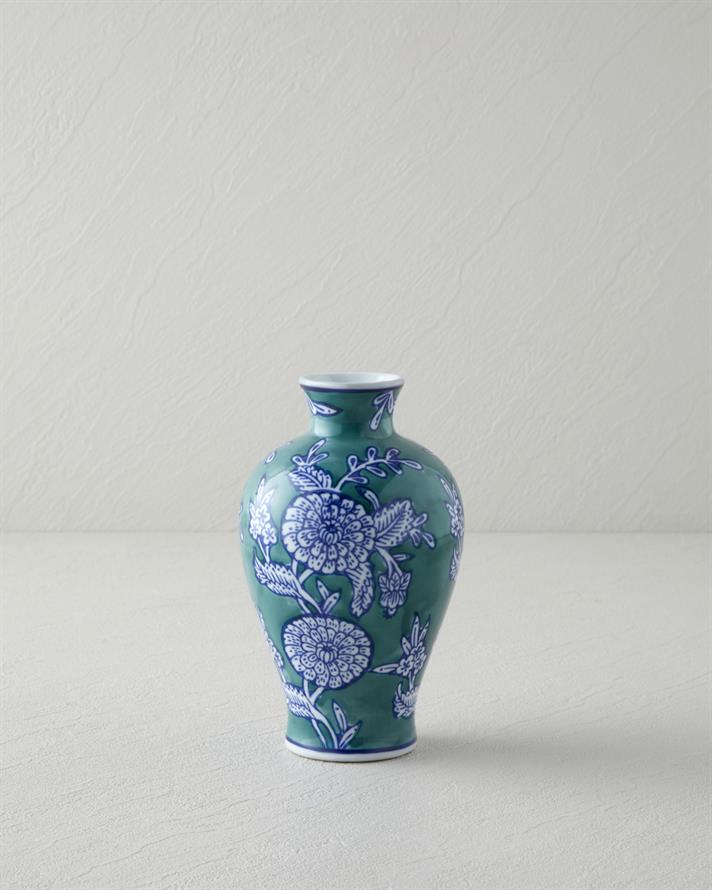 Carla Porselen Vazo 16 cm Mavi