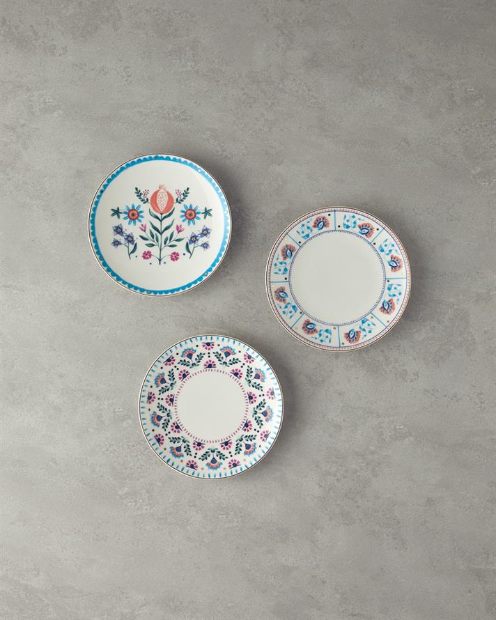 Carnival Leaves Bone Porselen Pasta Tabağı 20 cm Renkli