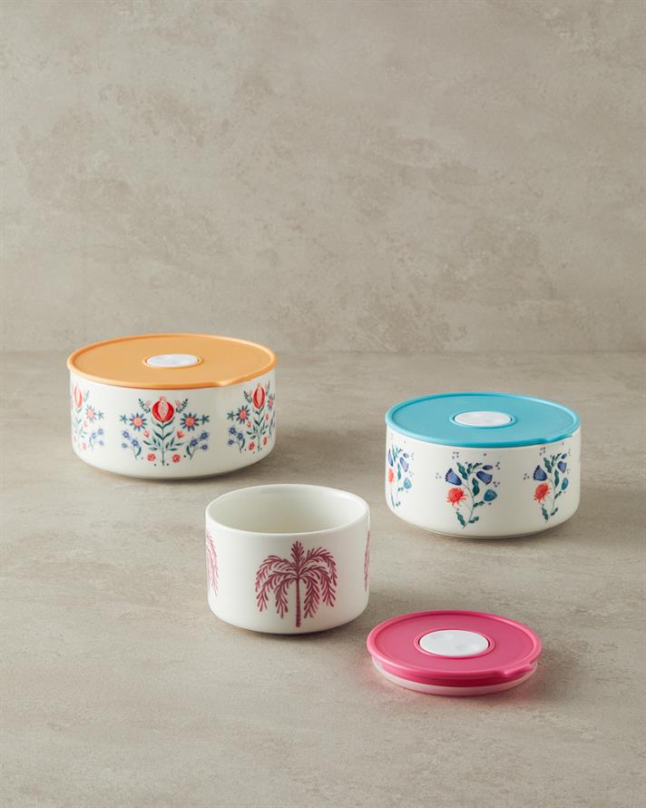 Carnival Tree New Bone China Saklama Kabı Pembe