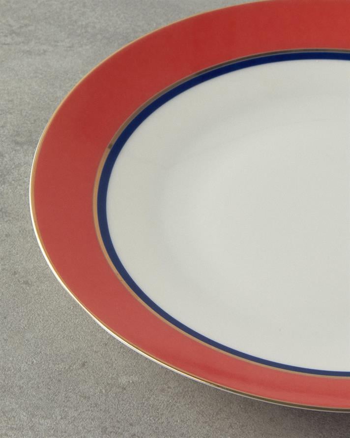 Carny Bone Porselen Servis Tabağı 25 cm Turuncu