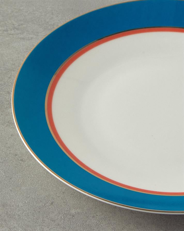 Carny Bone Porselen Servis Tabağı 25 cm Mavi