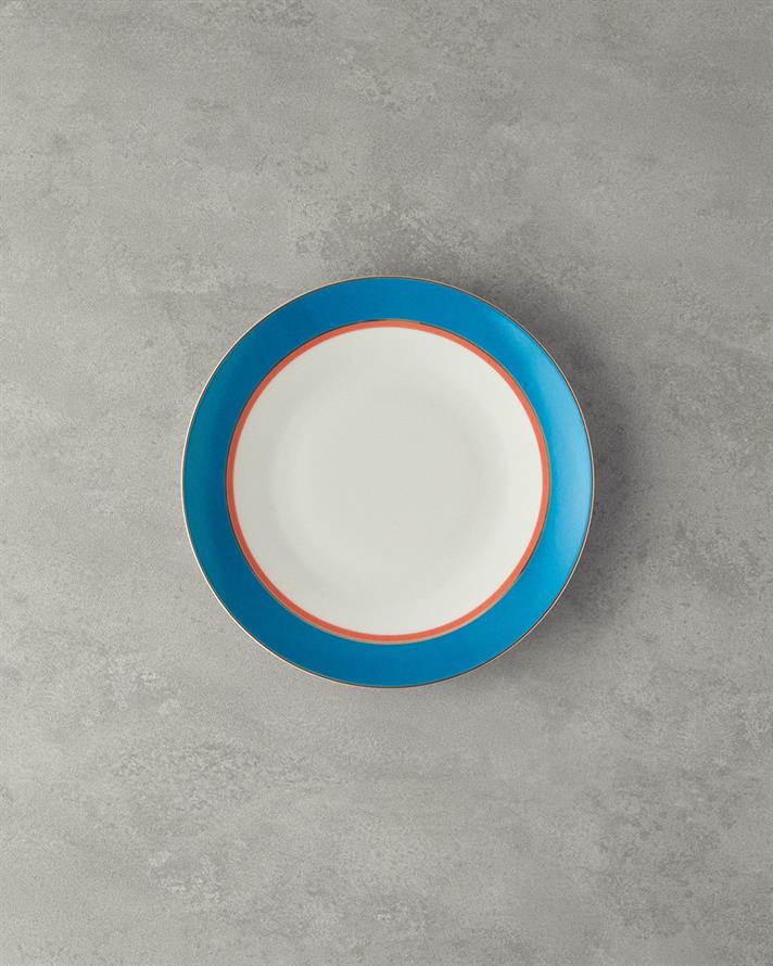 Carny Bone Porselen Servis Tabağı 25 cm Mavi