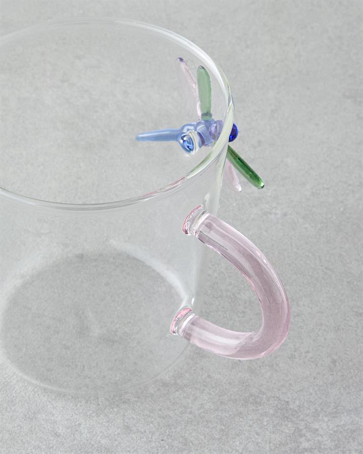 Carole Borosilikat Kupa 310 ml Pembe - Mavi