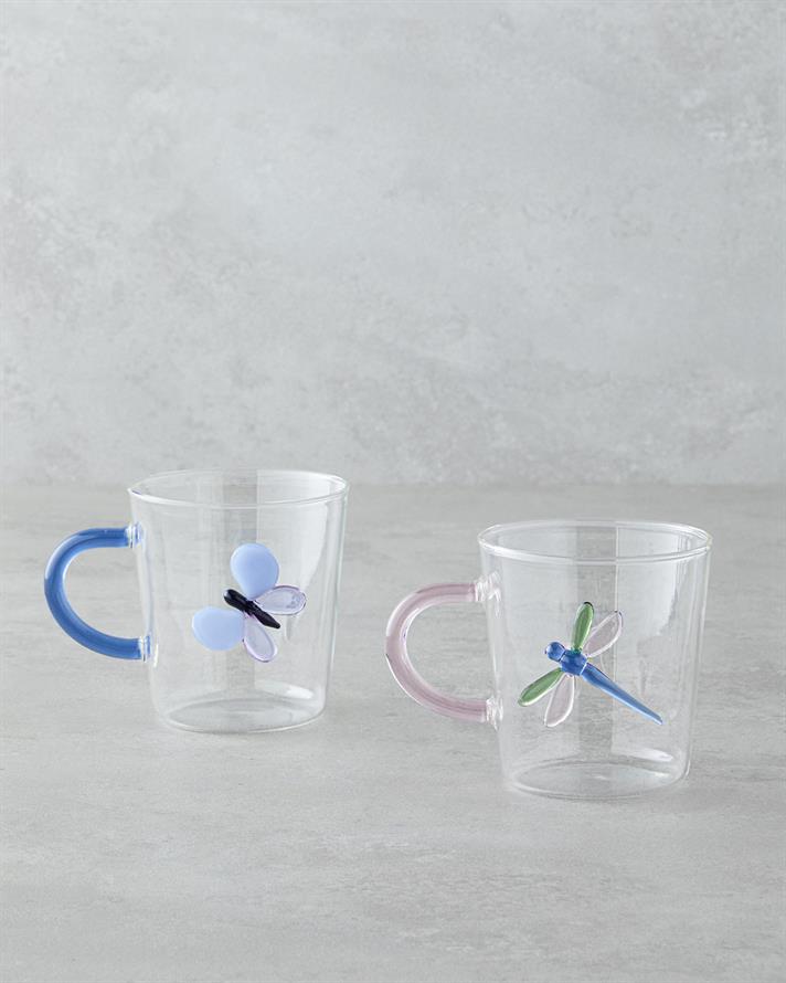 Carole Borosilikat Kupa 310 ml Pembe - Mavi