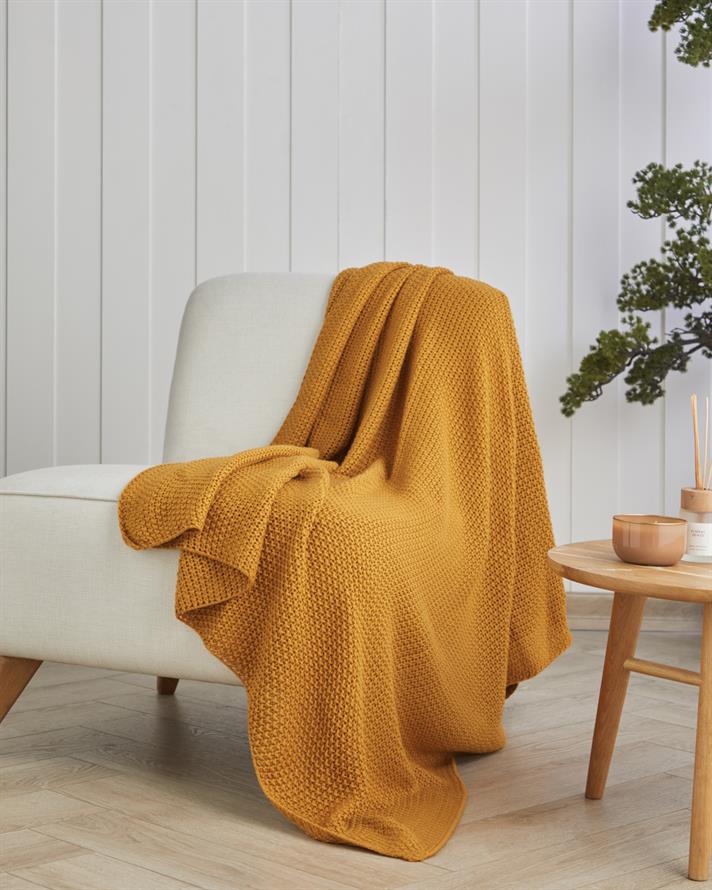 Celeste Koltuk Şalı 130x170 cm Hardal