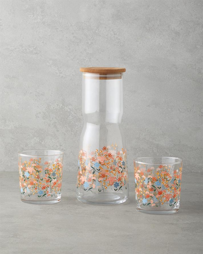 Celestial Cam 3 Parça Su Takımı 1000 ml + 380 ml Renkli