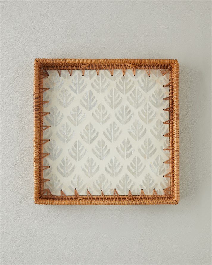 Celestine Rattan Tepsi 30x30 cm Kahverengi
