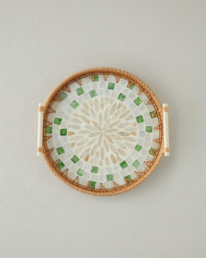 Celina Rattan Tepsi 28 cm Kahverengi