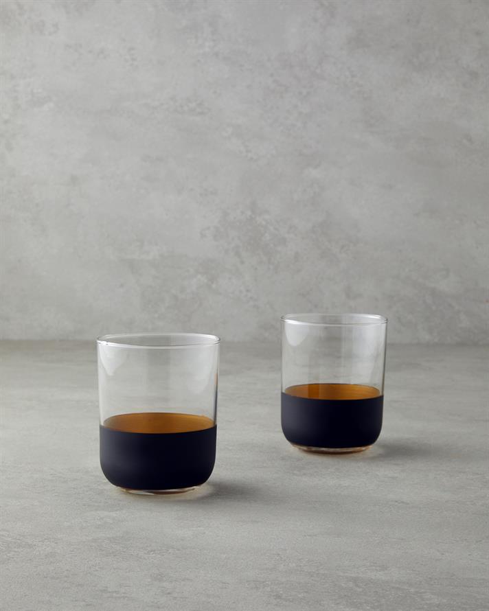 Chanson Cam 2li Bardak 350 ml Siyah-Gold