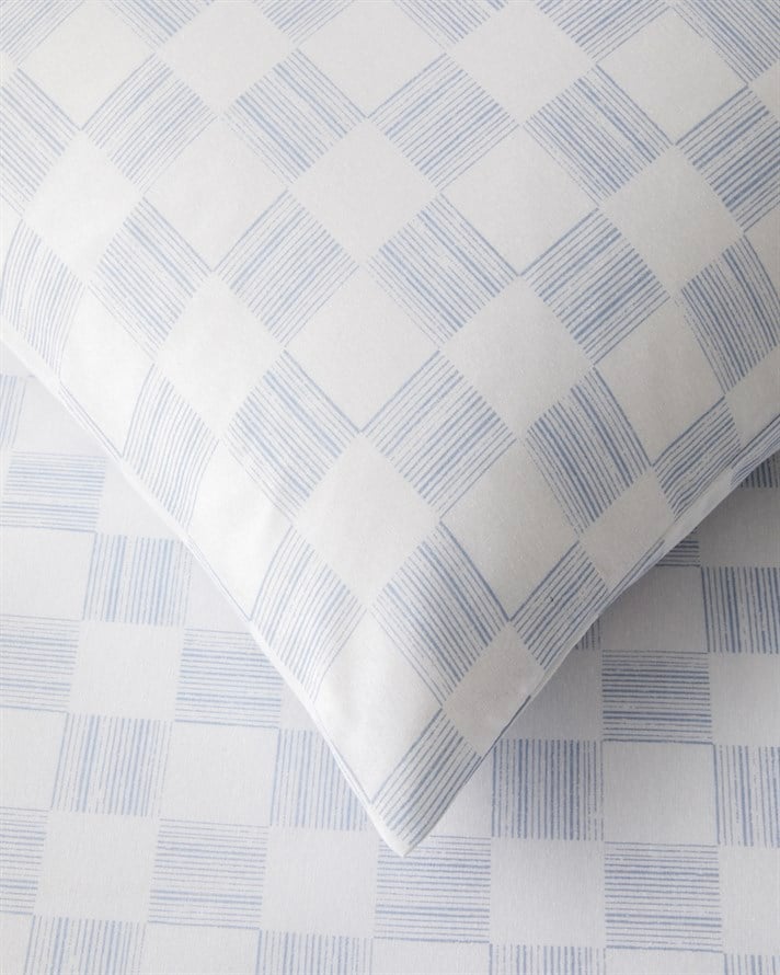 Check Mate Kolay Ütülenir Tek Kişilik Çarşaflı Nevresim Takımı 160x220 cm Mavi