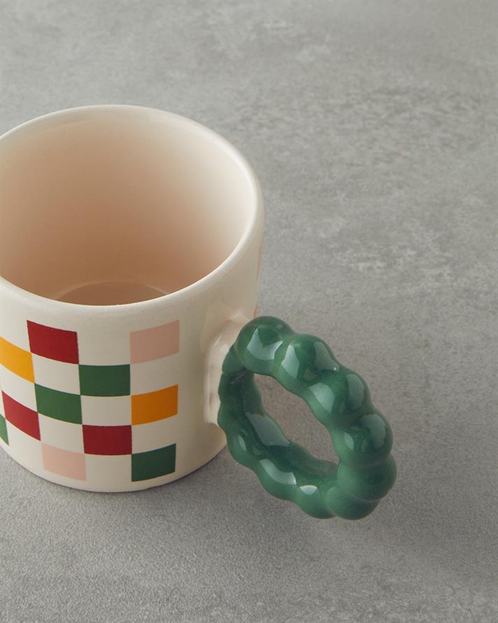 Checkerboard Seramik Kupa 260 ml Renkli