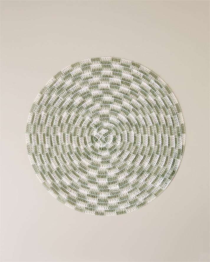 Checkered Elegance PP 2li Amerikan Servis 38 cm Yeşil