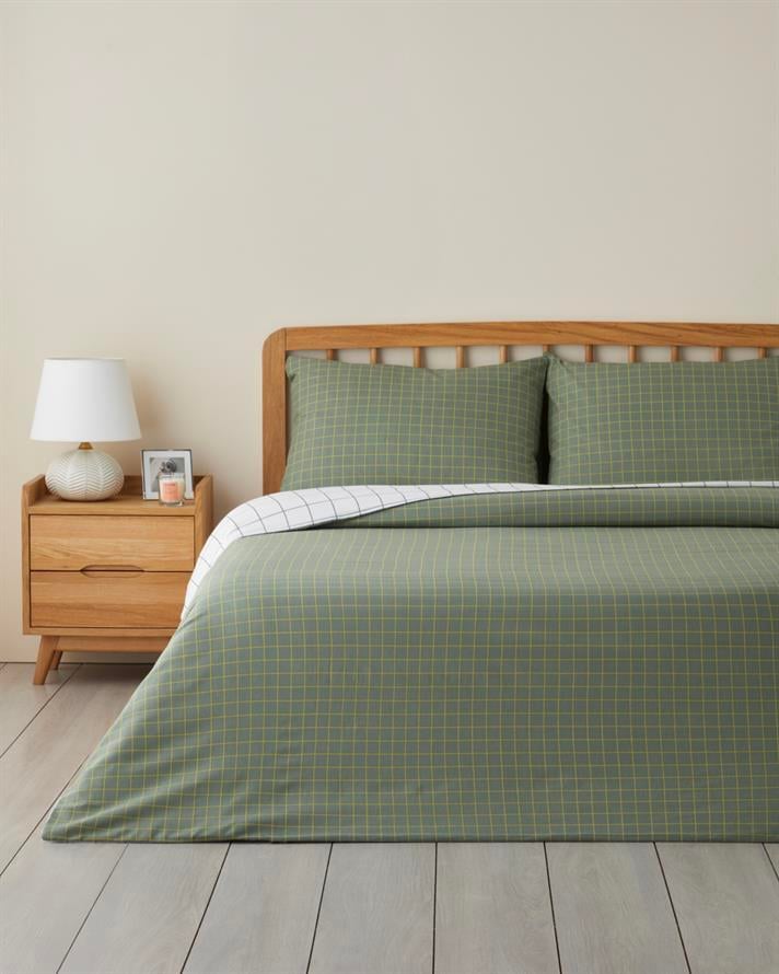Checkmate Kolay Ütülenir Çift Kişilik Nevresim Seti 200x220 cm Yeşil