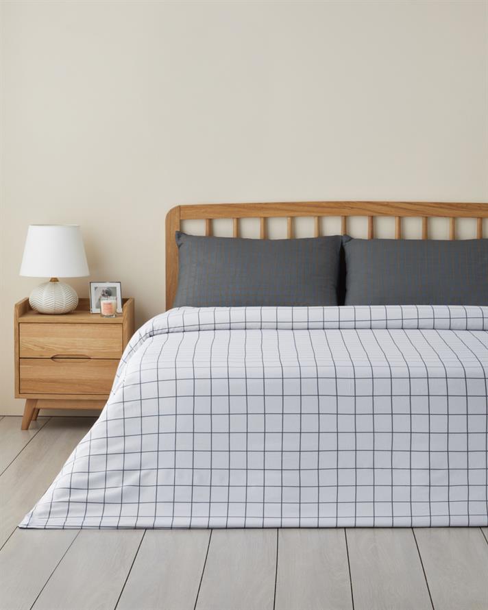 Checkmate Kolay Ütülenir Çift Kişilik Nevresim Seti 200x220 cm Lacivert- Terracotta