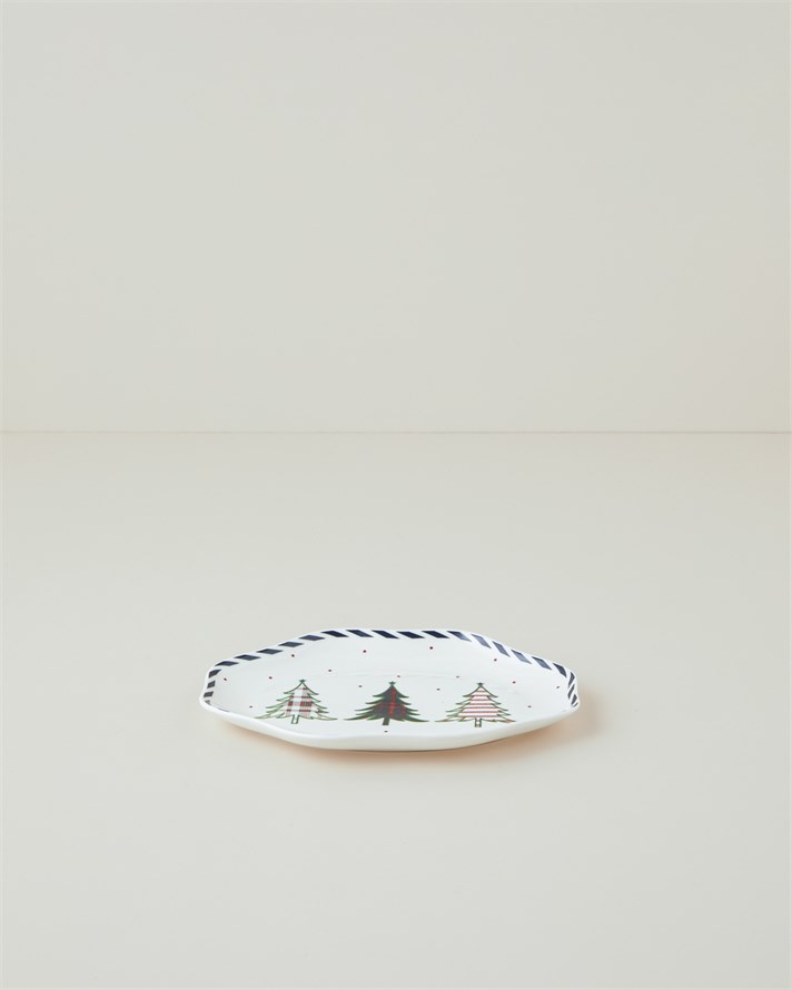 Cheery New Bone Kayık Tabak 21,5 cm Kırmızı - Yeşil