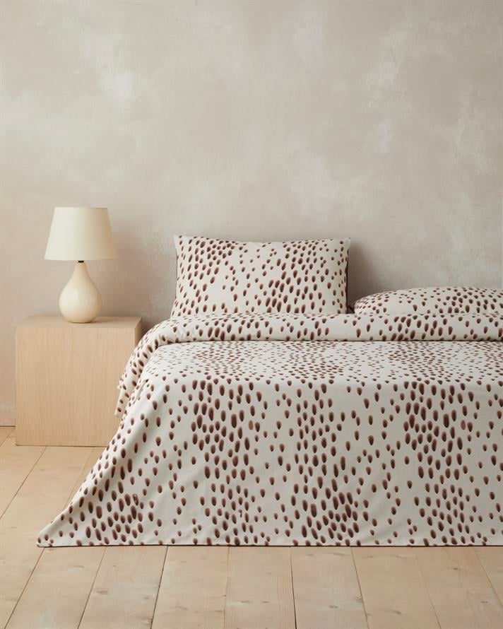 Cheetah Charm Pamuk Çift Kişilik Çarşaflı Nevresim Takımı 200x220 cm Kahverengi