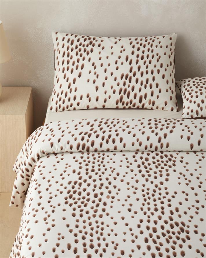Cheetah Charm Pamuk Çift Kişilik Çarşaflı Nevresim Takımı 200x220 cm Kahverengi