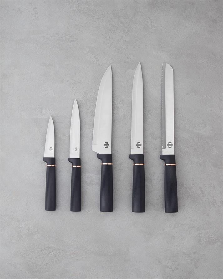 Chef Cut Paslanmaz Çelik 6 Parça Bıçak Seti 11x11x22 cm Siyah