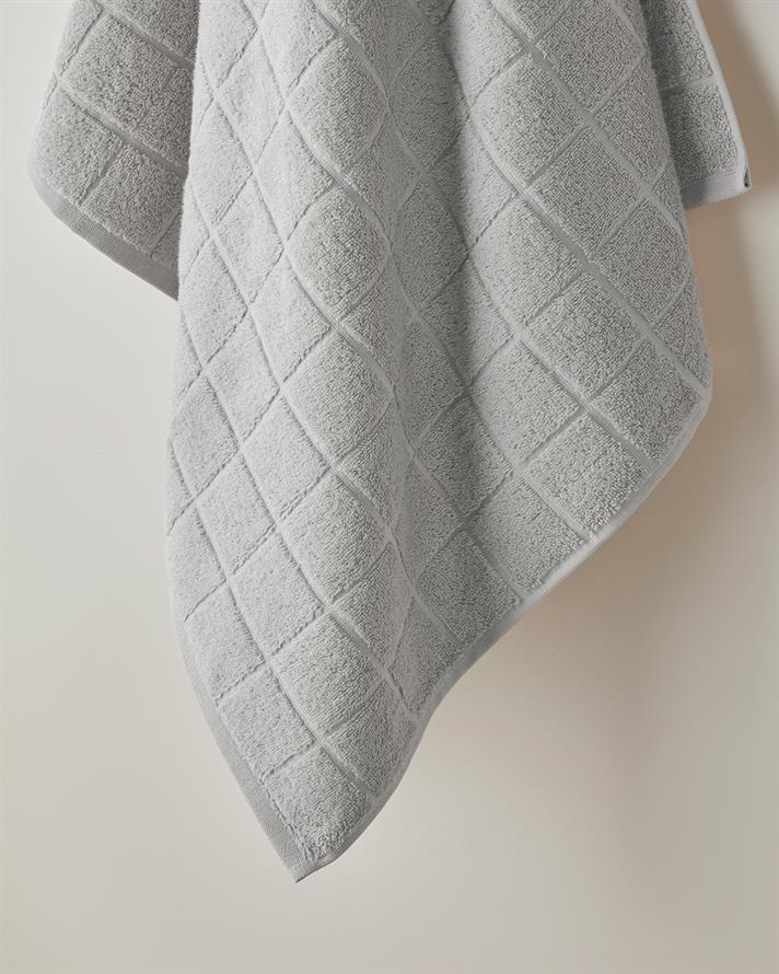 Chequer %100 Pamuk Banyo Havlusu 80x150 cm Gri