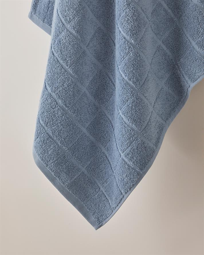 Chequer Pamuk Banyo Havlusu 80x150 cm Mavi