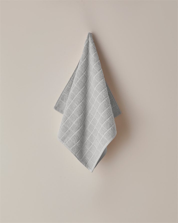 Chequer %100 Pamuk Yüz Havlusu 50x80 cm Gri