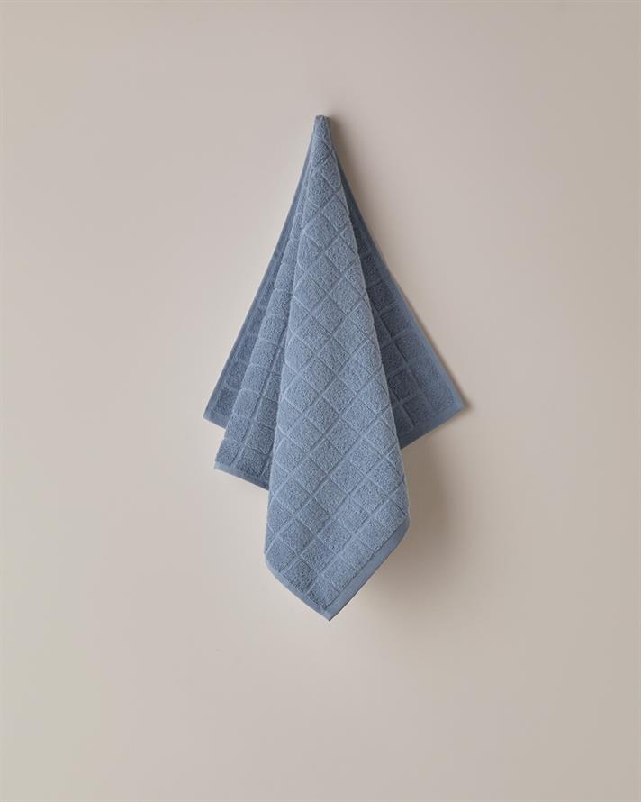 Chequer Pamuk Yüz Havlusu 50x80 cm Mavi