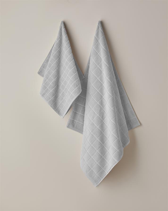 Chequer %100 Pamuk Yüz Havlusu 50x80 cm Gri