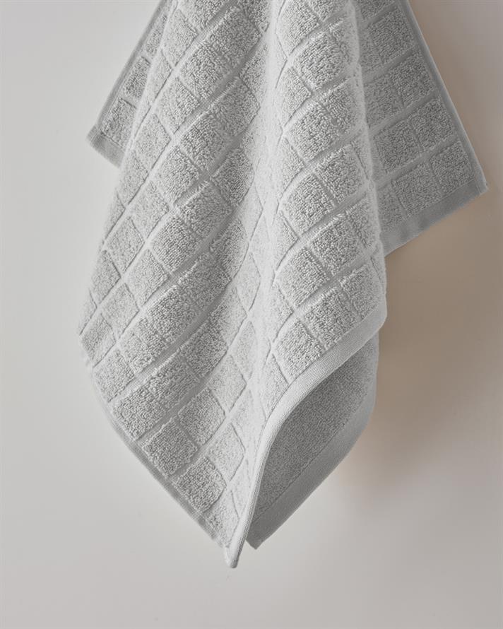 Chequer %100 Pamuk Yüz Havlusu 50x80 cm Gri